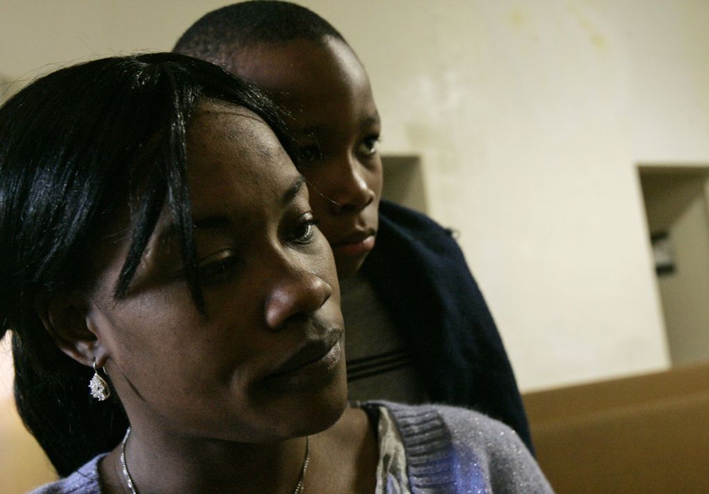 Tired and homeless, Sakinah Booker and her 9-year-old son Semaj are being helped by St. John’s Baptist Church in Tacoma. (Alan Berner/The Seattle Times)