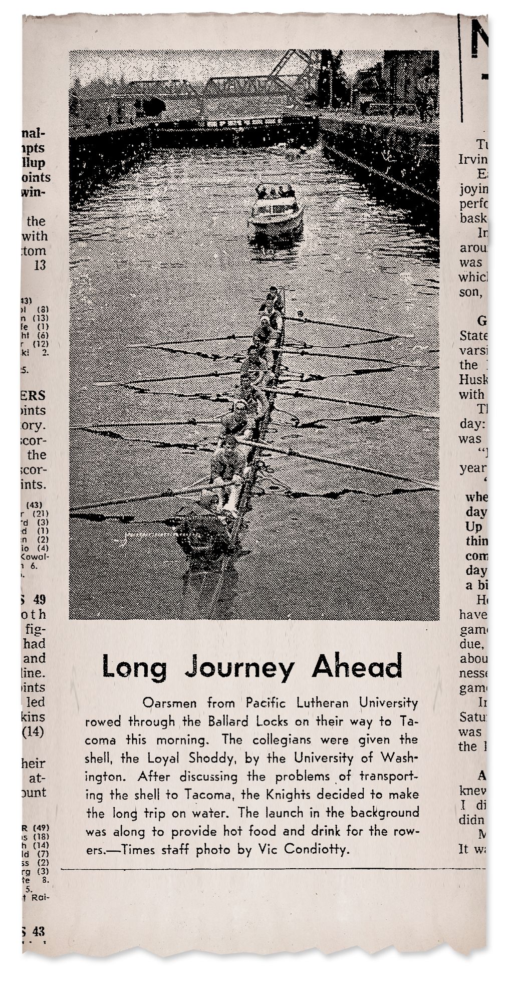 The Seattle Times in 1967 chronicles The Loyal Shoudy making its way into the Ballard Locks.