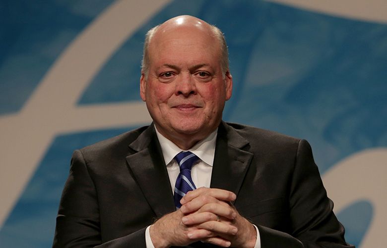 Ford Motor Company announces new President and CEO, Jim Hackett, on Monday, May 22, 2017 at the Ford Motor Company World Headquarters in Dearborn, Mich. (Elaine Cromie/Detroit Free Press/TNS)