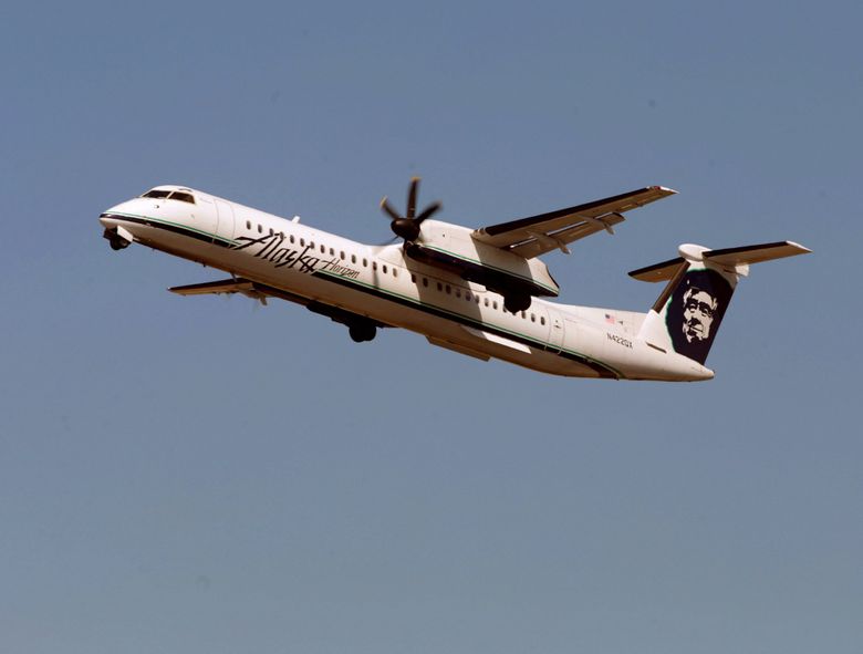 File photo: A Bombardier Q400 operated by Horizon Air. (Mike Siegel / The Seattle Times)