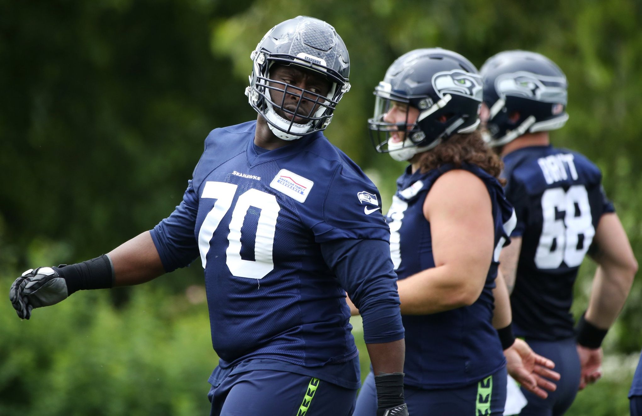 Pete Carroll Forced Fumble During Seahawks Rookie Minicamp 