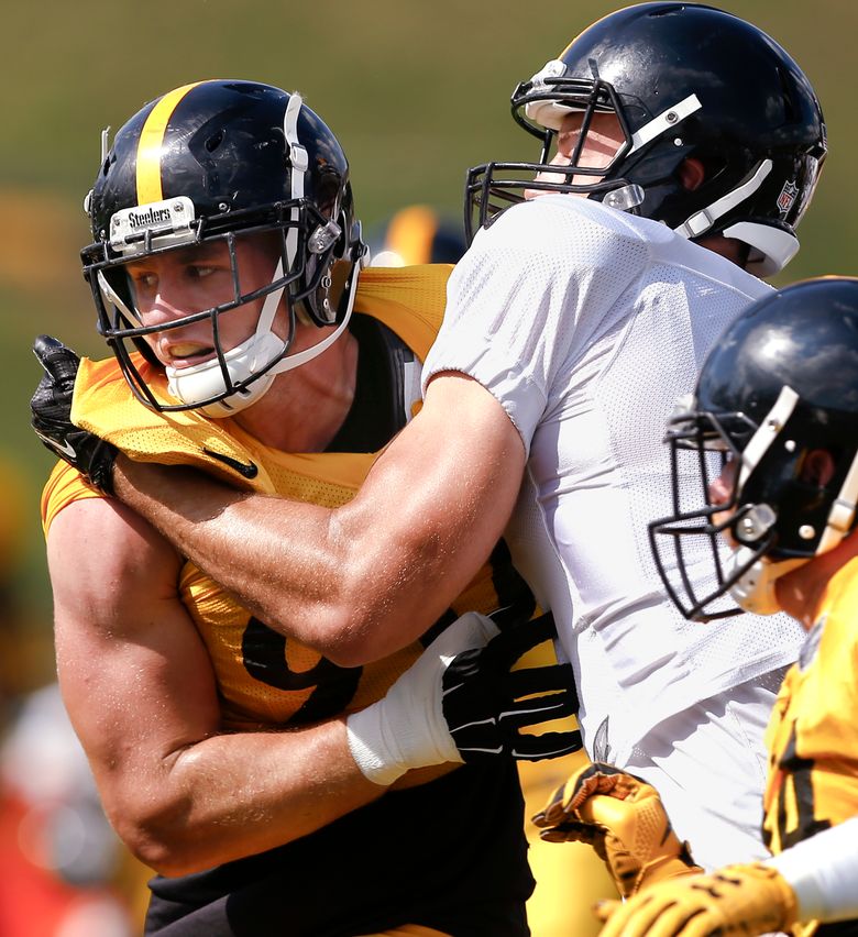 Steelers' TJ Watt practices, says knee is OK after cut block