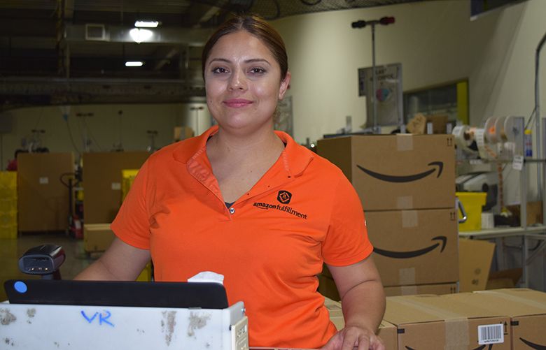 Elvira Lopez, an Amazon warehouse worker in Phoenix, took 20 weeks of maternity leave under a recently revamped company program.