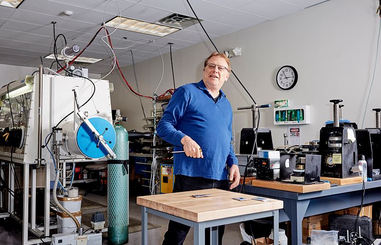 FILE â€” Mike Zimmerman, the founder and chief executive of Ionic, a battery technology startup, at his lab in Woburn, Mass., Dec. 9, 2016. Ionic plans to announce in August 2017 that it has found a way to turbocharge alkaline batteries for a safer, cheaper and rechargeable alternative to lithium ion batteries. (Tony Luong/The New York Times)