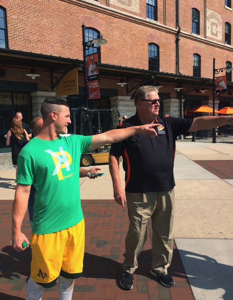 Boog Powell at his BBQ stand at Camden Yards, Baltimore