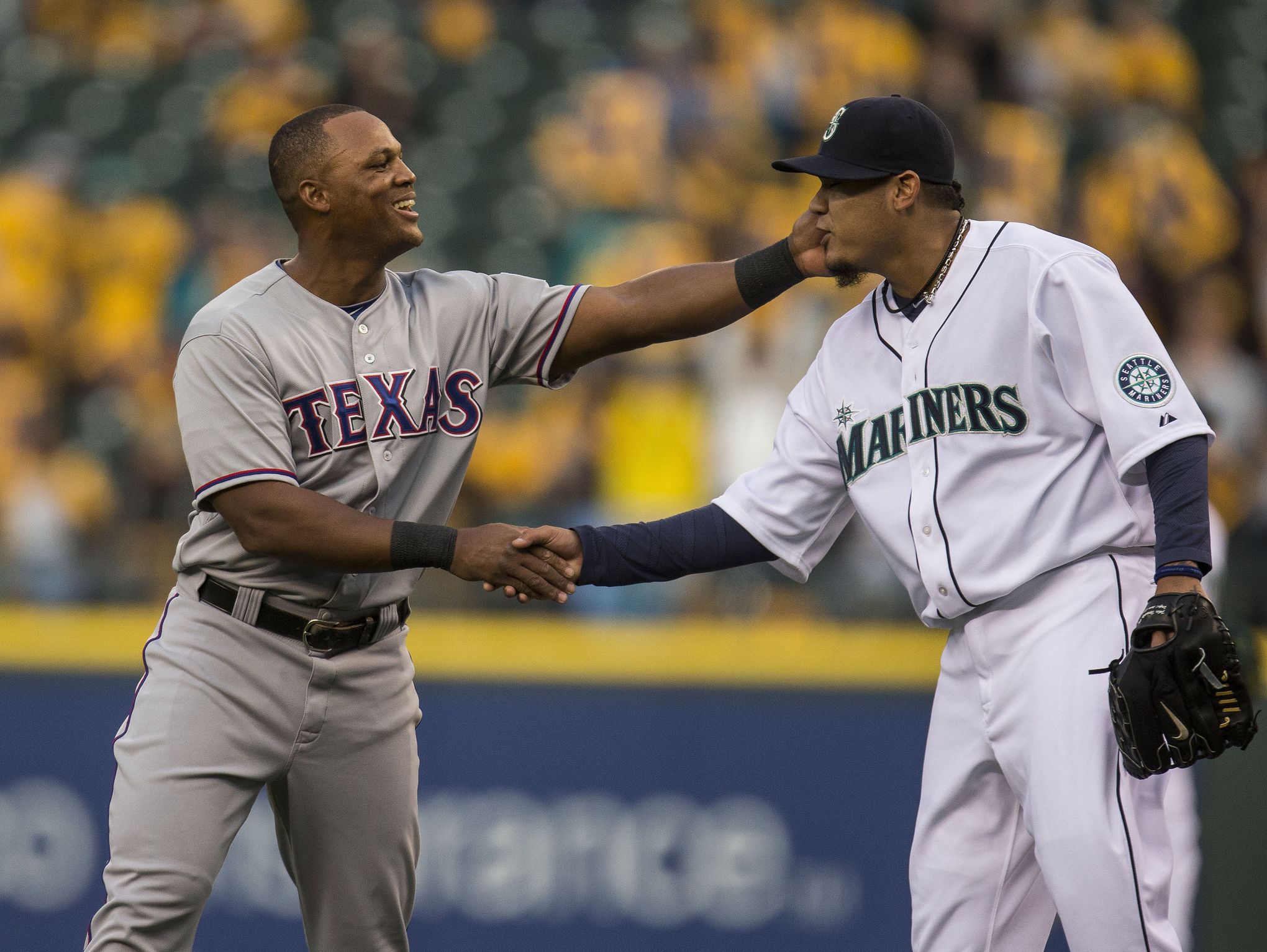 Felix Hernandez, Adrian Beltre visit GABP for Baseball United meeting