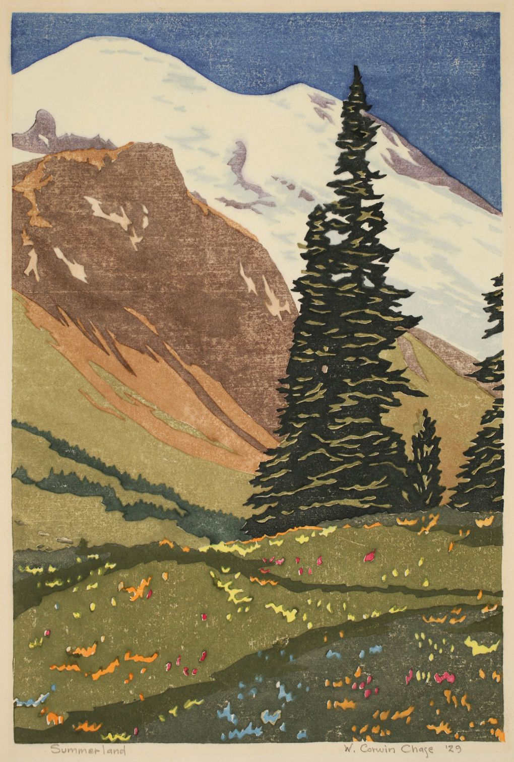Prints by Washington State artists, including W. Corwin Chase’s 1929 “Summerland,” will be shown at Cascadia Art Museum beginning Oct. 5. (Courtesy of Richard Nicol)