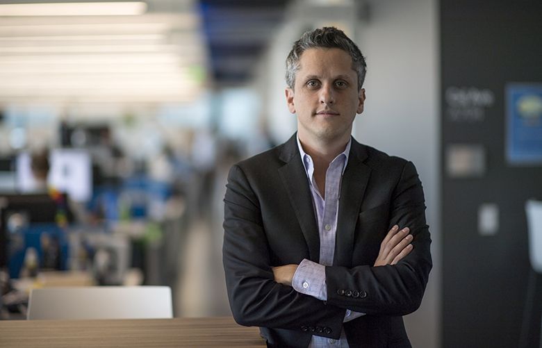 Aaron Levie, chief executive officer of Box Inc., stands for a photograph at the company’s headquarters in Redwood City, California, U.S., on Monday, Sept. 26, 2016. Box Inc., trying to expand revenue amid slower billings growth, will unveil new software developed with IBM to help companies set up and manage document-heavy workflows like recruiting, budgeting, sales and customer management. Photographer: David Paul Morris/Bloomberg