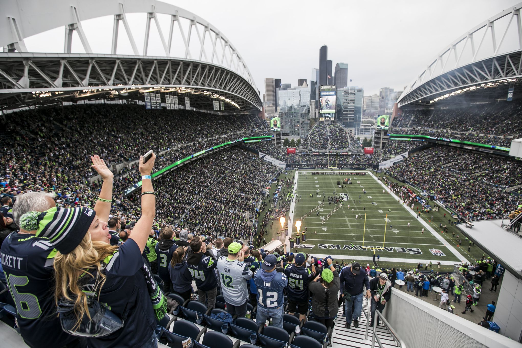 It hardly ever rains on Seahawks' 12th Man -- except when the