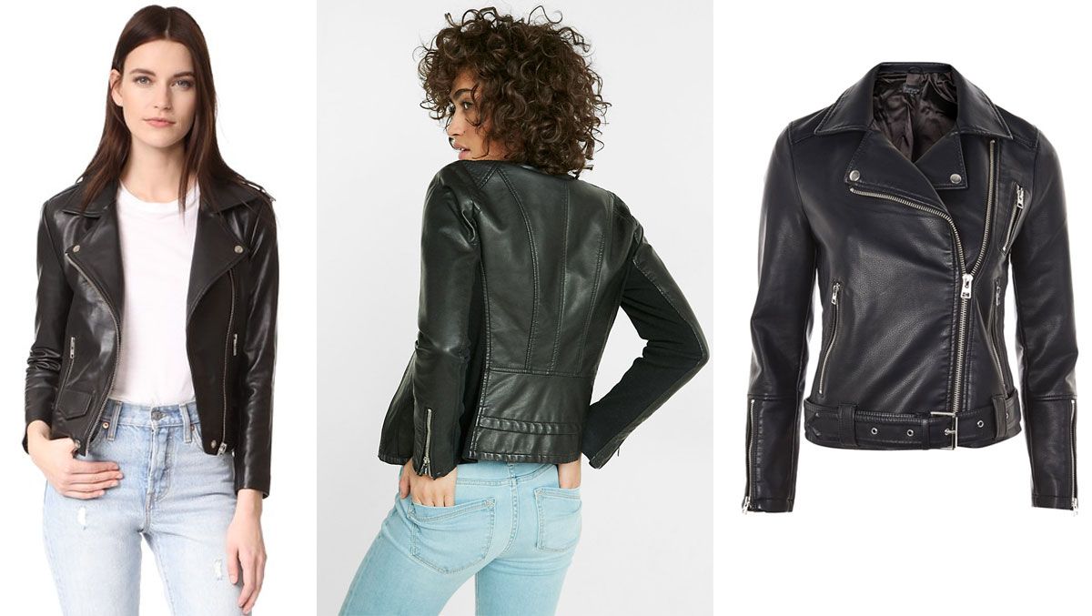 Express on sale leather coat