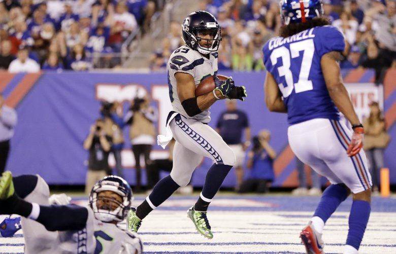 East Rutherford, New Jersey, USA. 22nd Oct, 2017. Seattle Seahawks wide  receiver Doug Baldwin (89) in action during the NFL game between the Seattle  Seahawks and the New York Giants at MetLife