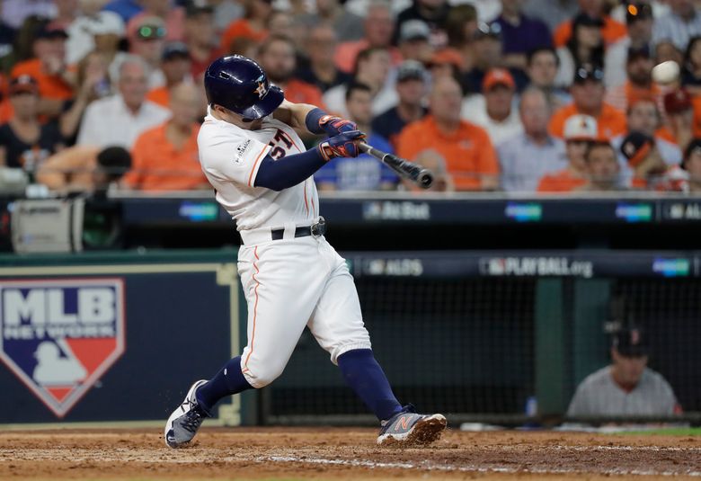 Altuve hits 3 home runs in Astros' playoff opener