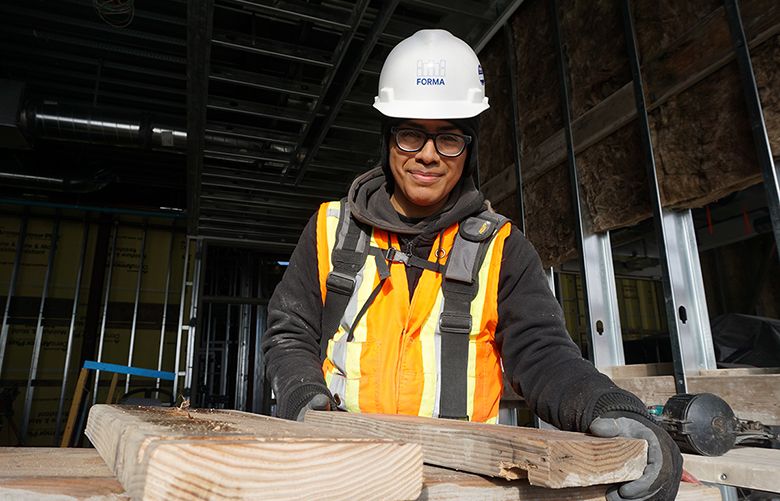 Pedro Montoya discovered his love for carpentry while attending Puget Sound Skills Center. The 2015 graduate worked as an apprentice on the new PSSC Health Sciences Building which opened in September. 