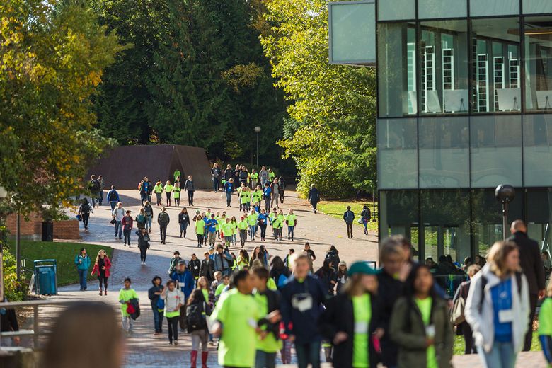 About 1,000 fifth-graders from area schools toured Western Washington University Oct. 17 with the Compass 2 Campus program. (Western Washington University)