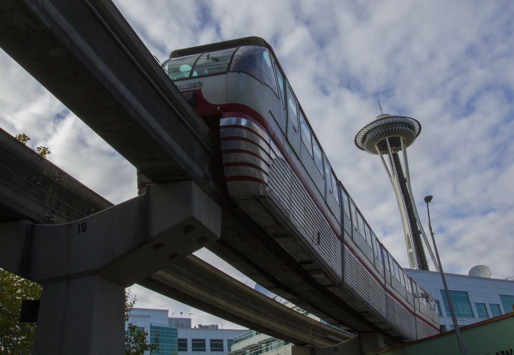 The Seattle Monorail, which was built for the World’s Fair in Seattle in 1962, currently does not take the Orca card for payments. But that may change. (Ellen M. Banner / The Seattle Times)