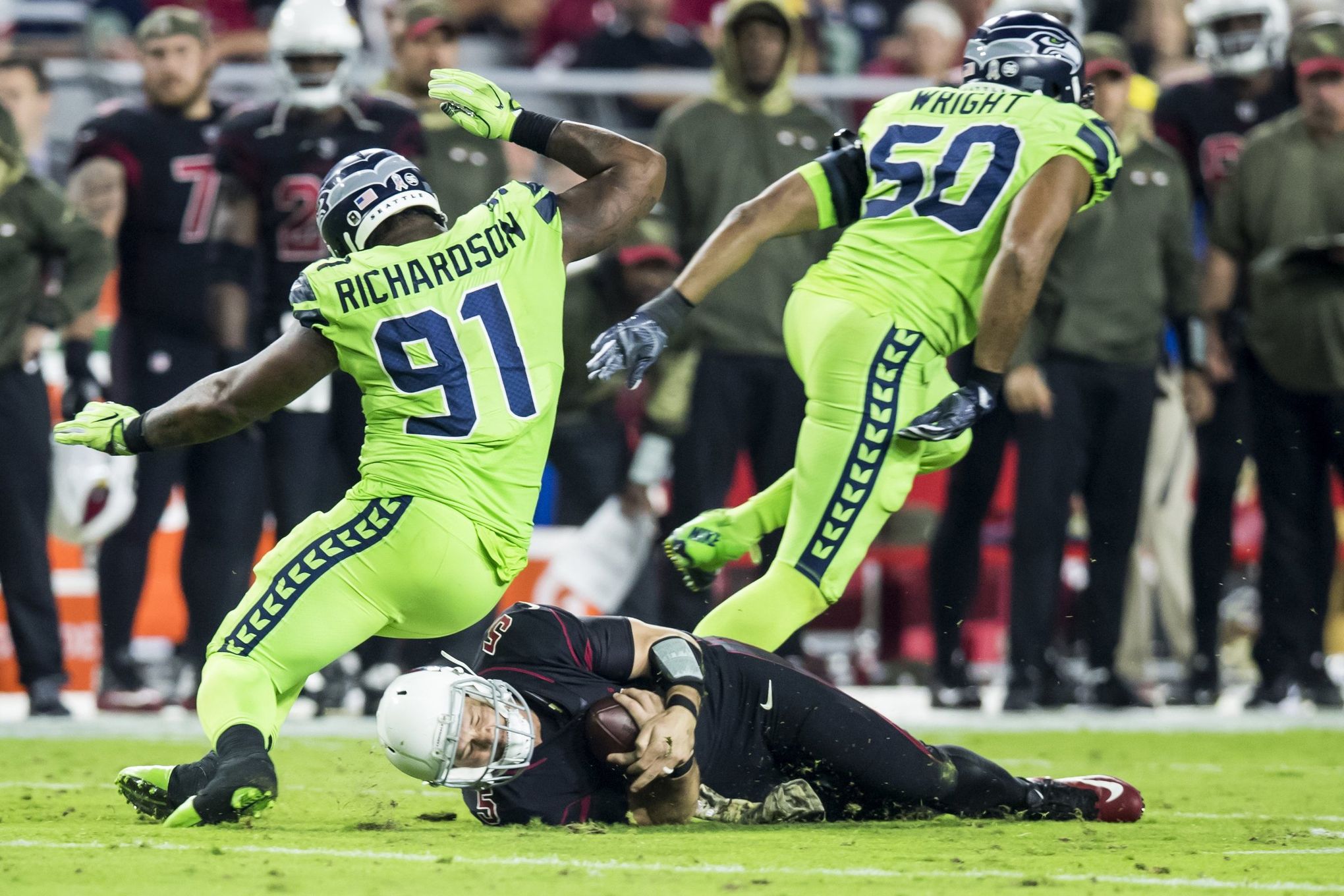 Seahawk Sheldon Richardson fined for late hit on Arizona QB Drew