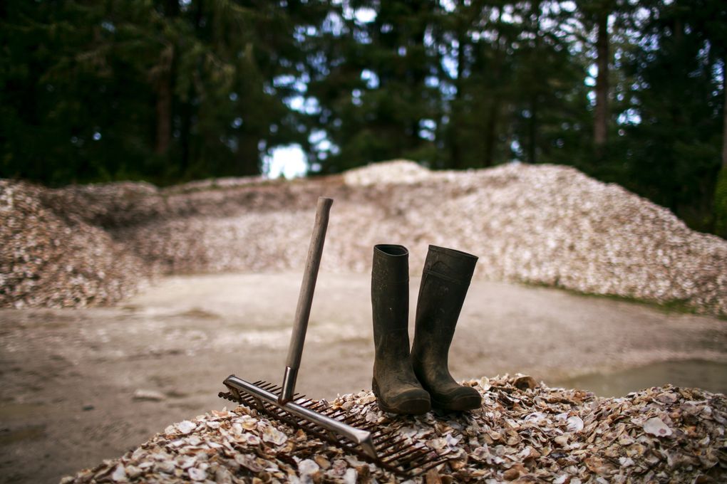 These are the boots and shellfish rake of Andres Hernandez. He had been working in Pacific County for nearly two decades before he was picked up by immigration agents. (Erika Schultz / The Seattle Times)