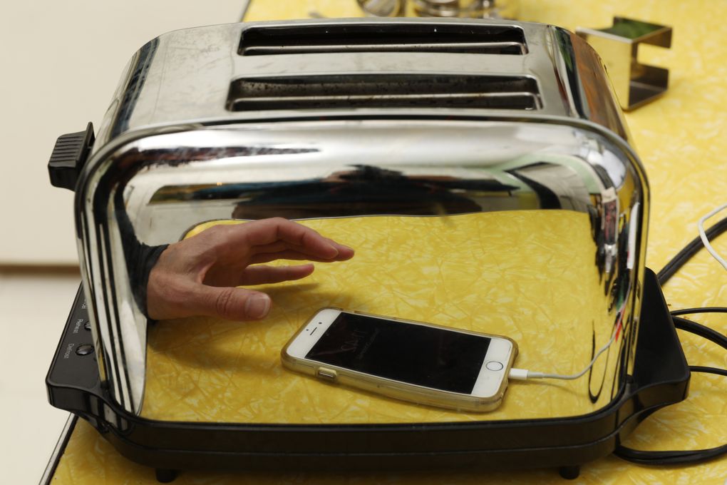 Bethany Jean Clement’s toaster reflects newer everyday technology. (Ken Lambert / The Seattle Times)