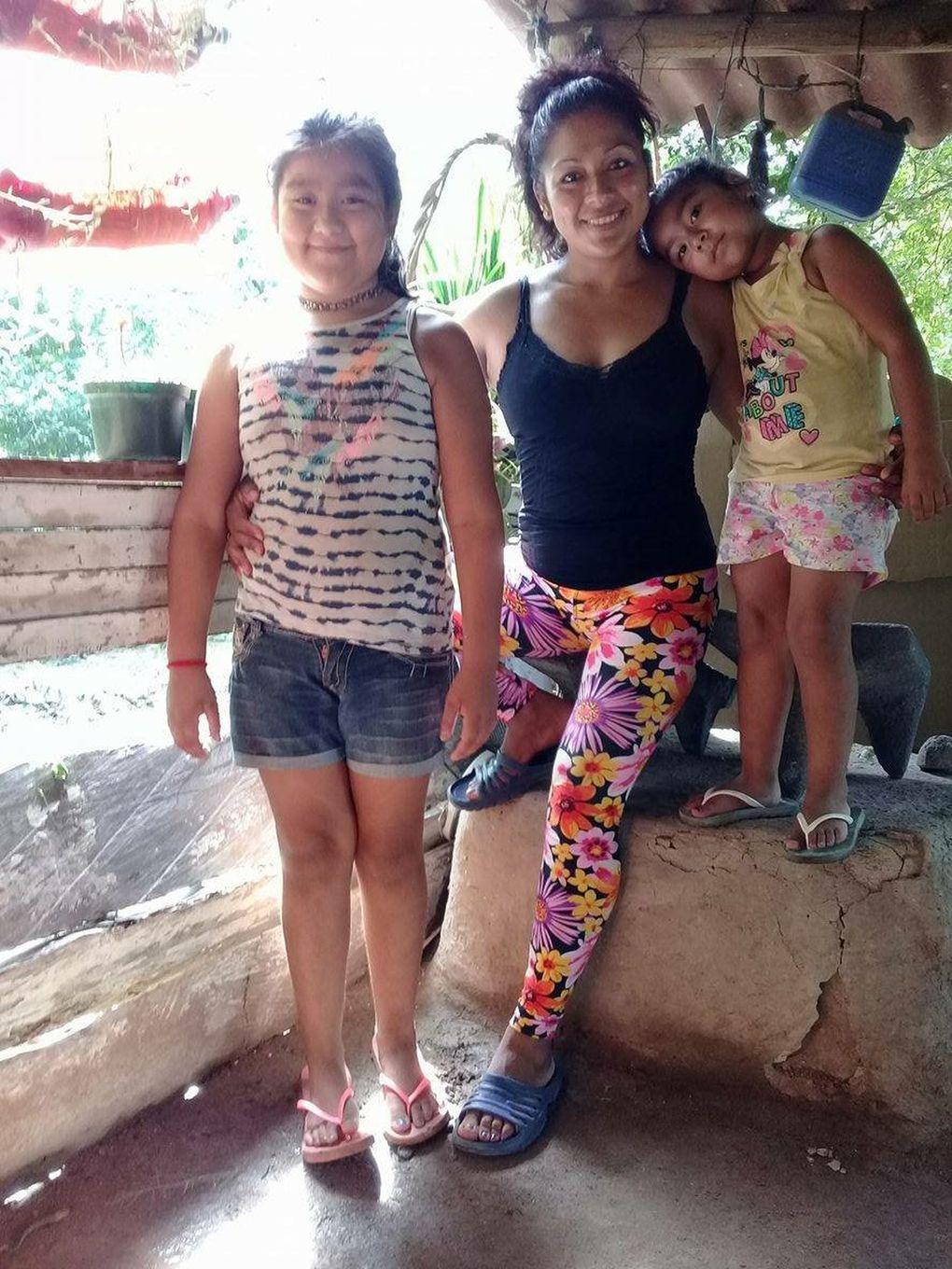 Gladys Diaz, who went to sell a piñata and was arrested by ICE, is now back in Mexico. With her are her daughters, both American citizens. (Courtesy of Diaz family)