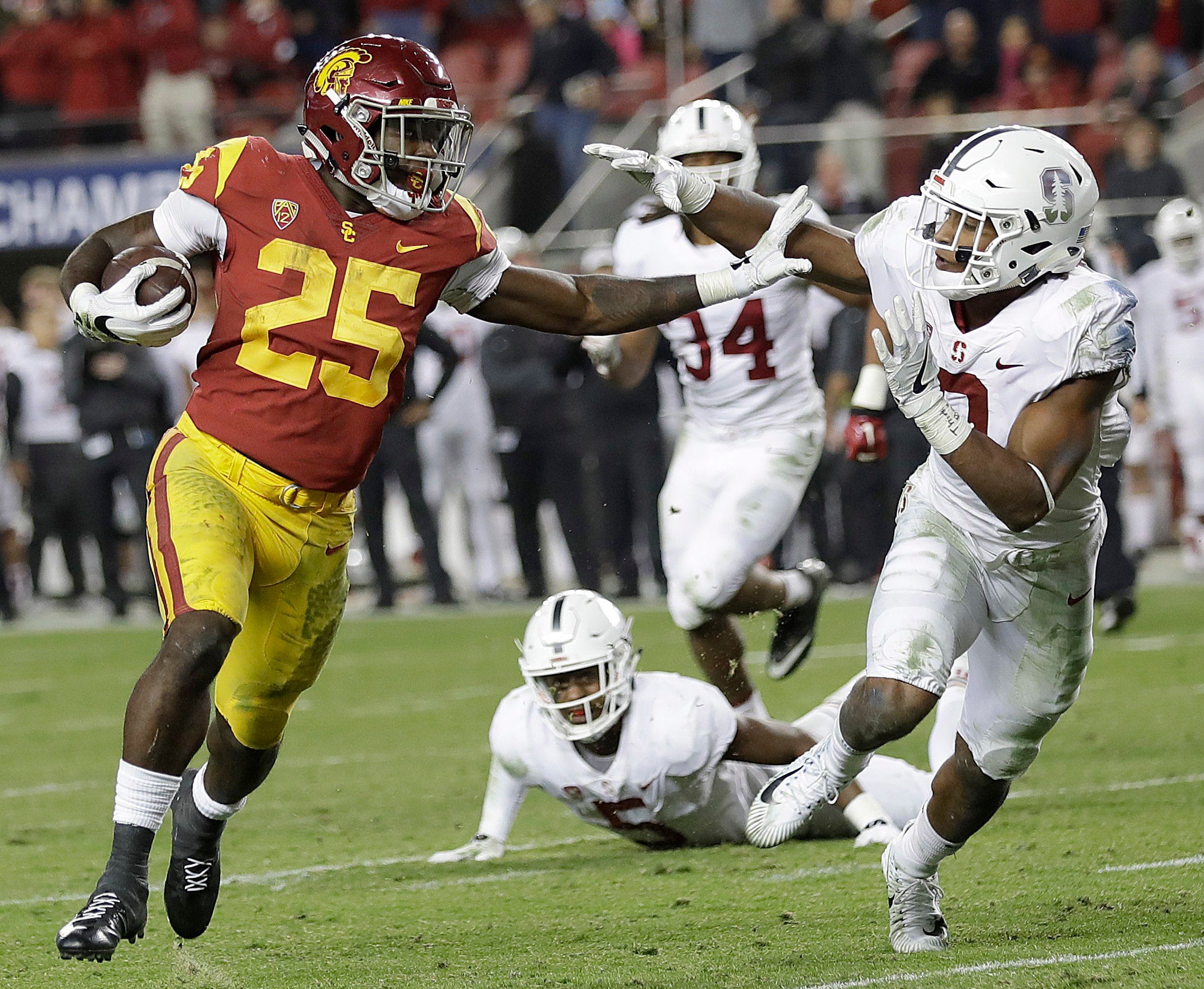 USC defeats Stanford 31 28 to win Pac 12 football title The