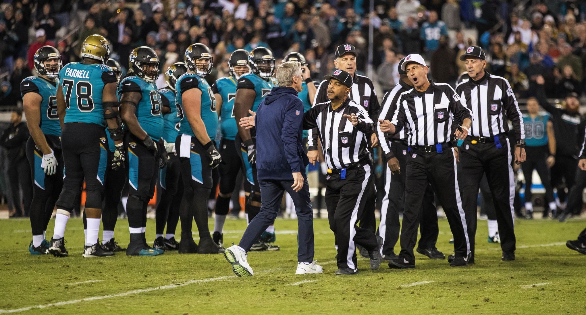 Jaguars ban four fans who threw items in Seahawks game