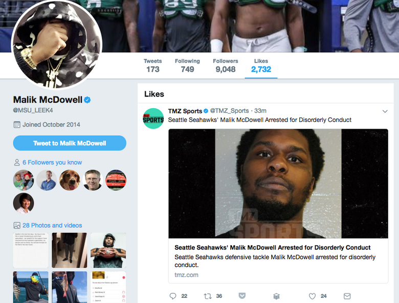 Malik McDowell arrested for disorderly conduct at Atlanta nightclub 