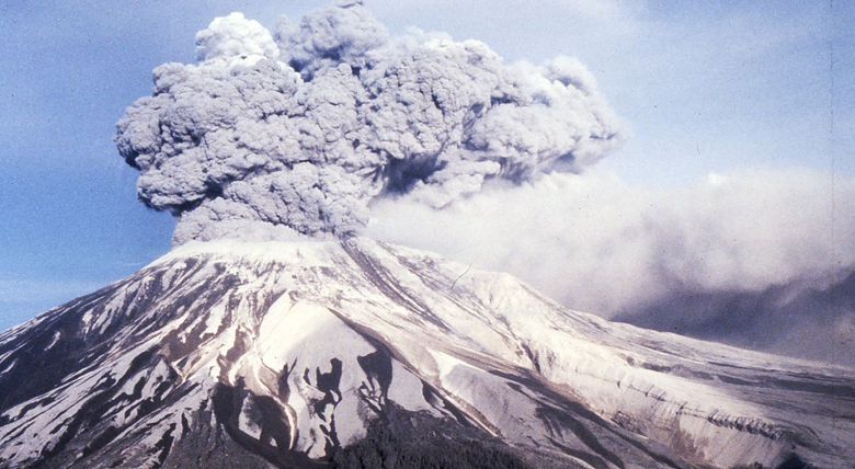 Mount St. Helens erupts on May 18, 1980.   (Ann Yow / The Seattle Times)