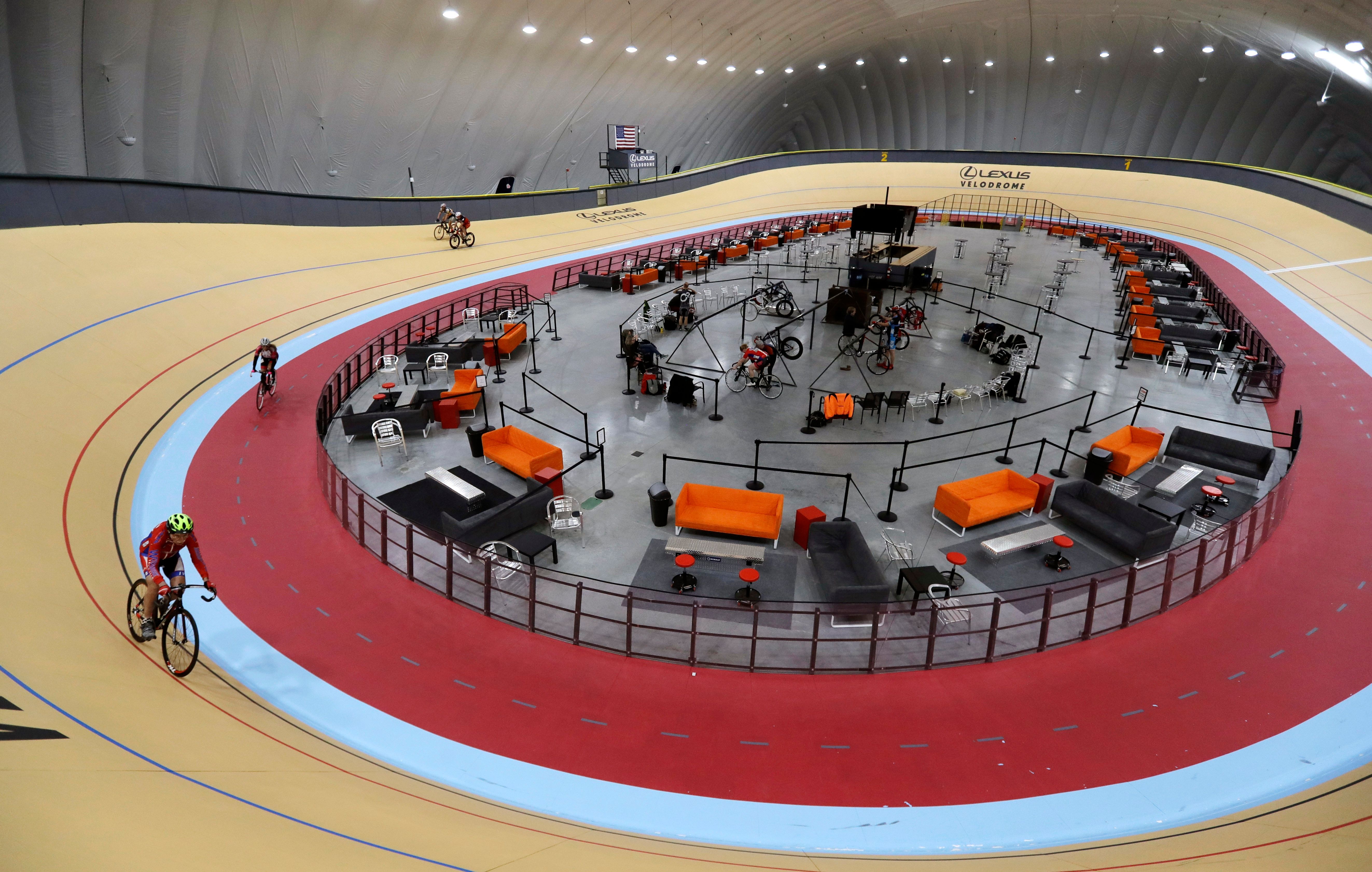 Indoor best sale cycling track