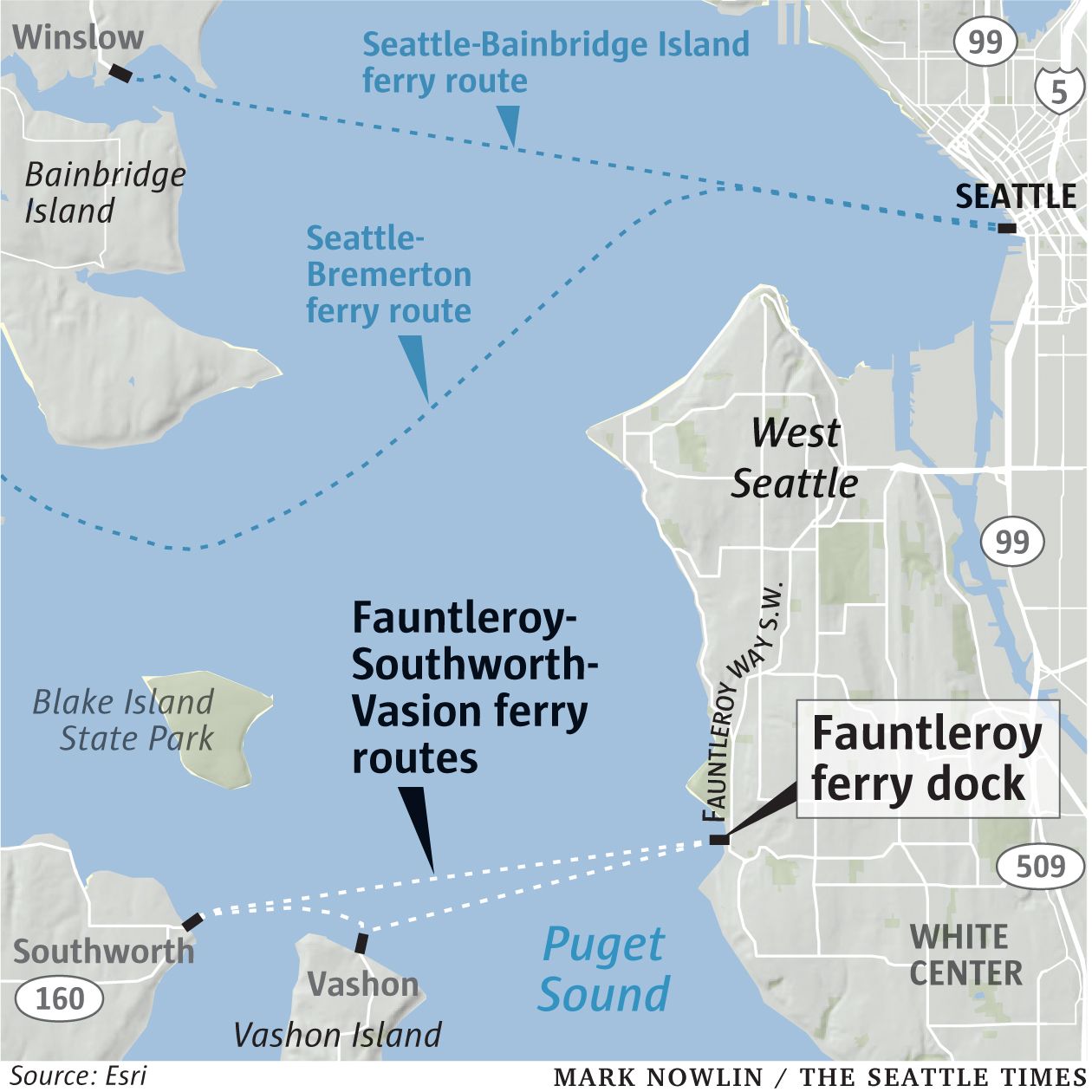 Study Half empty ferries leave Fauntleroy as cars wait in line