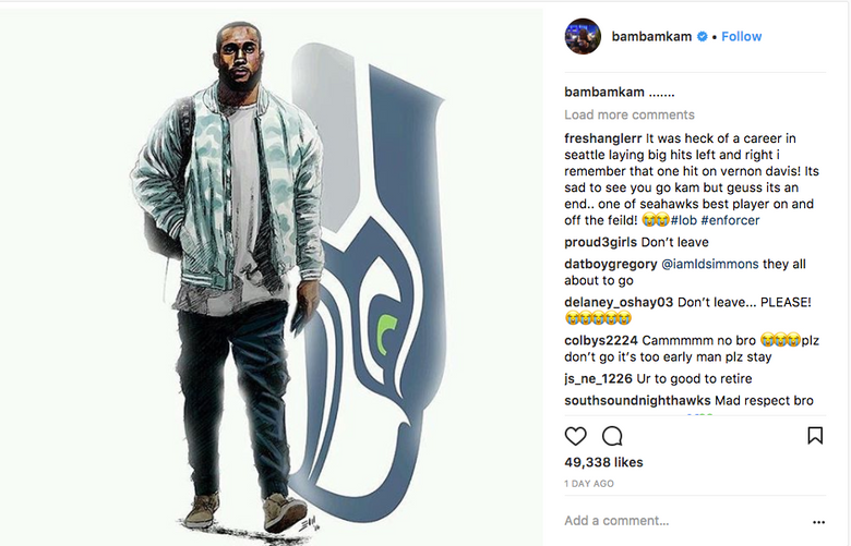 Seahawks safety Kam Chancellor appears to announce retirement via cryptic  tweet