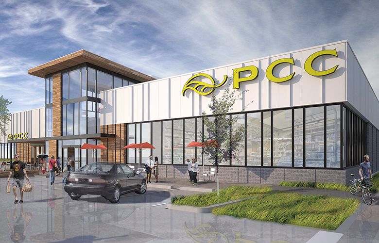 Rendering of a new PCC Community Markets location planned to open in Ballard in spring 2019.