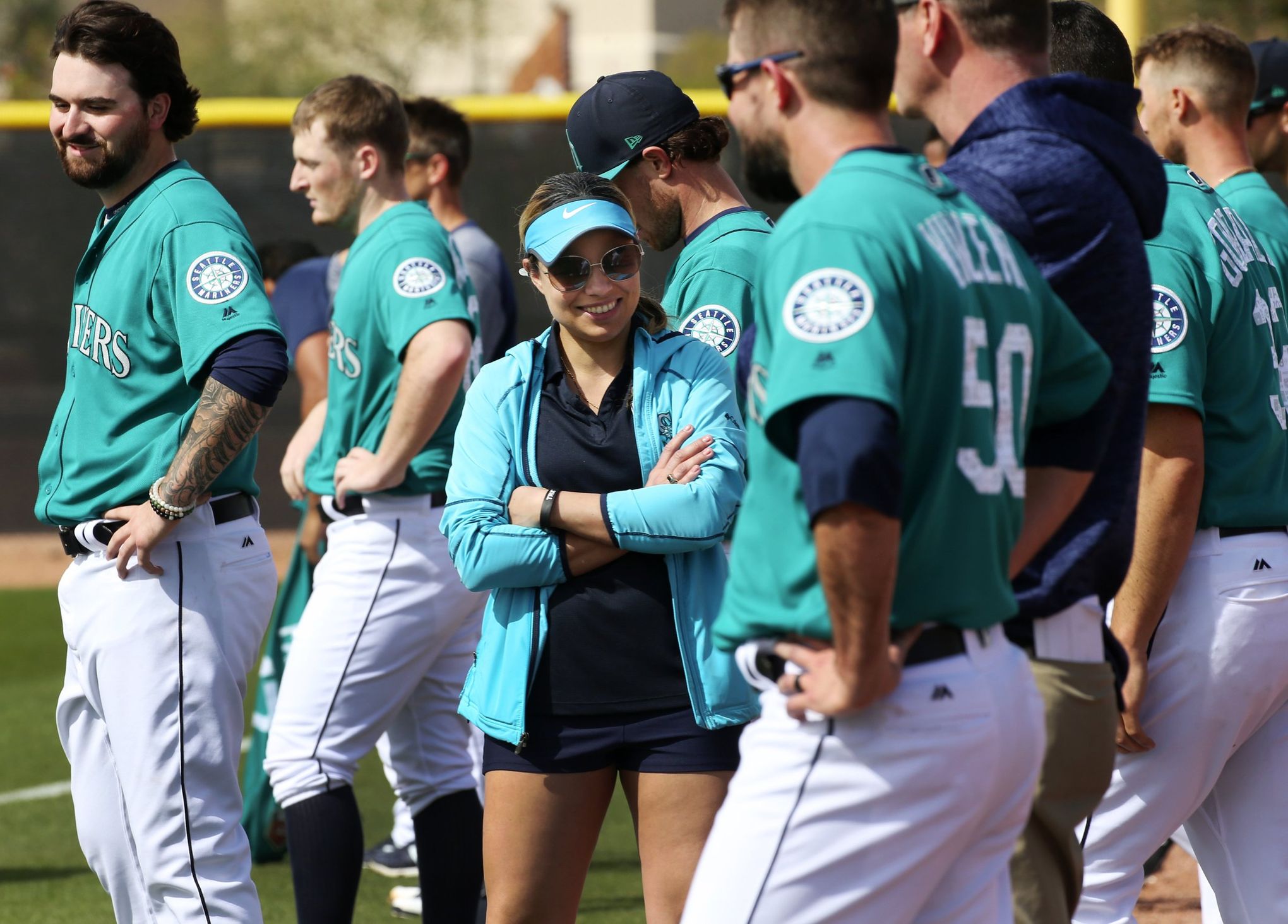 Seattle Mariners Felix Hernandez Team Issued 2018 Spring Training Green Jersey