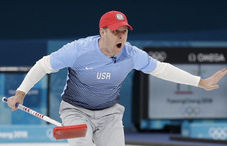 United States’s skip John Shuster reacts during the men’s final curling match against Sweden at the 2018 Winter Olympics in Gangneung, South Korea, Saturday, Feb. 24, 2018. (AP Photo/Natacha Pisarenko) OLYCU528 OLYCU528