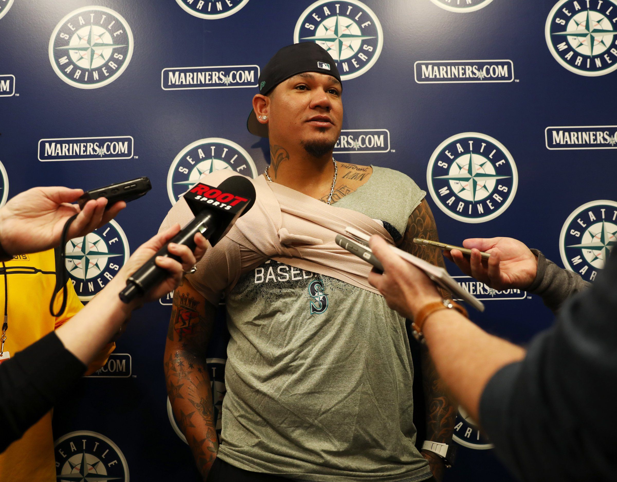 Detail of the arm tattoo of J.P. Crawford of the Seattle Mariners as...  News Photo - Getty Images