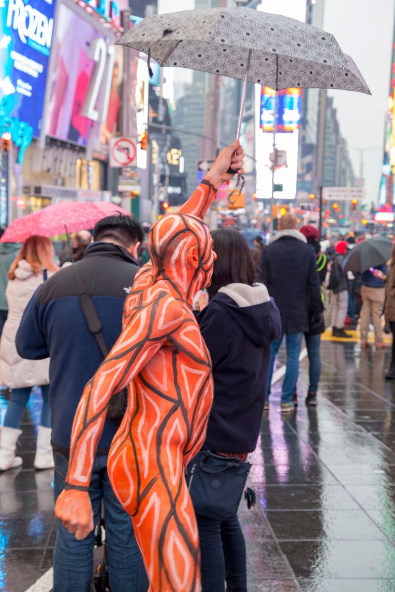 Dozens of nude models brave cold, rain for Polar Bear Paint | The Seattle  Times