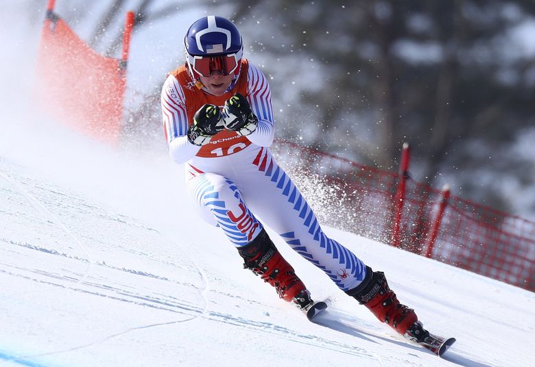 United States’ Breezy Johnson competes in women’s downhill training at the 2018 Winter Olympics in Jeongseon, South Korea, Tuesday, Feb. 20, 2018. (AP Photo/Alessandro Trovati) OLYAL121 OLYAL121 (Alessandro Trovati / The Associated Press)