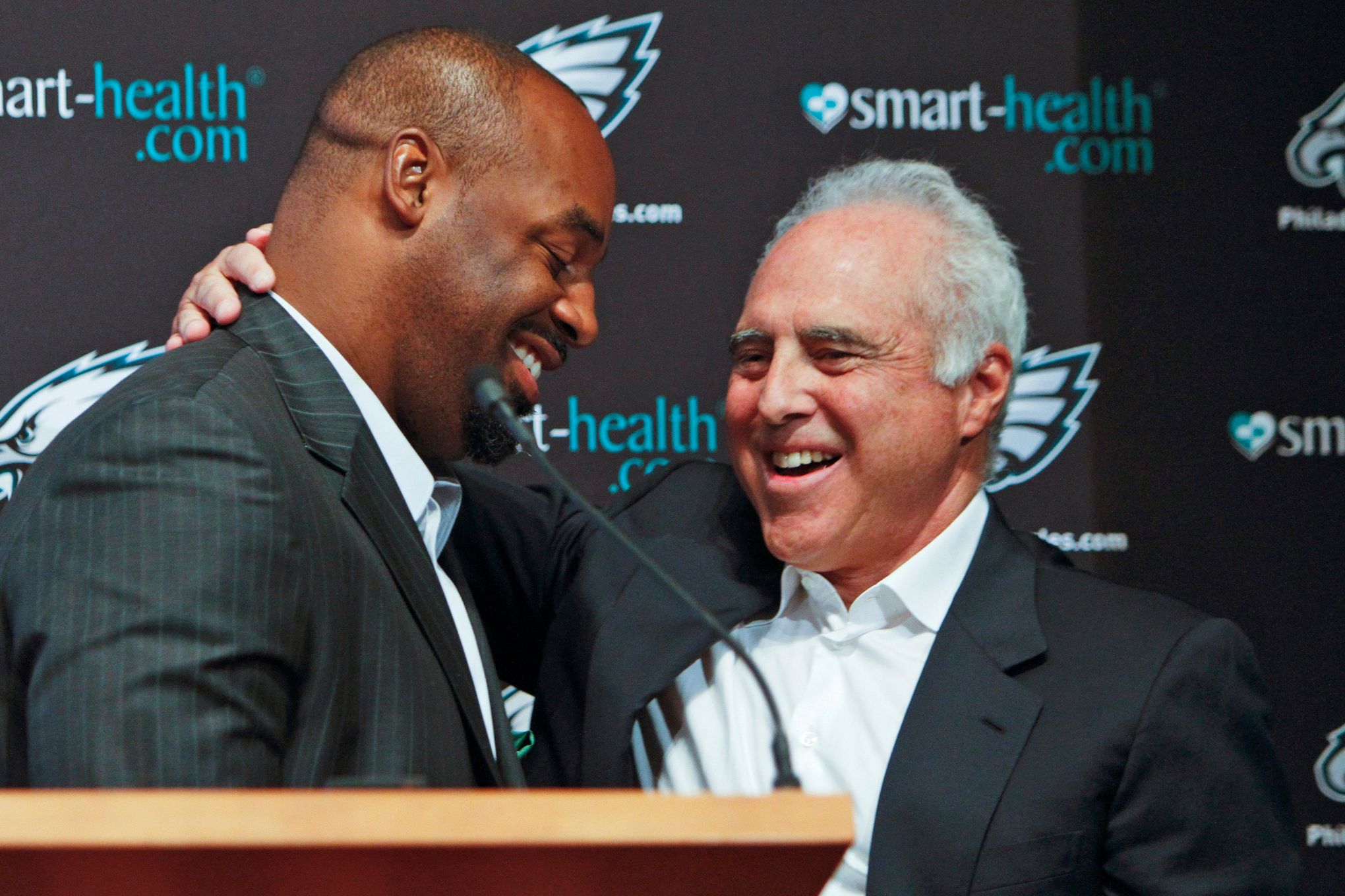 Philadelphia Eagles owner Jeffrey Lurie celebrates with the George