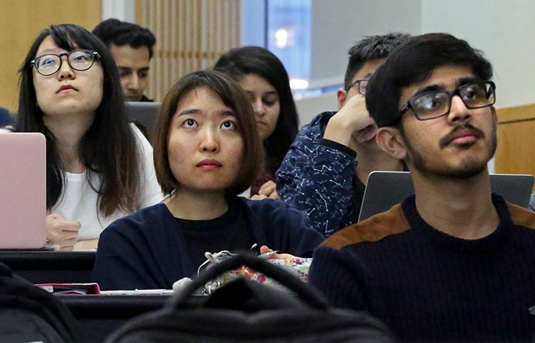 A computer science class at New York University’s Tandon School of Engineering, where some 80 percent of graduate students are from other countries. The Tandon School is an extreme example of how scarce Americans are in graduate programs in STEM. (Yana Paskova / The New York Times)