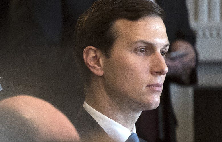 FILE — Jared Kushner looks on as President Trump hosts a roundtable with the National Sheriff’s Association, in Washington, Feb. 13, 2018. Tom Brenner/The New York Times)
