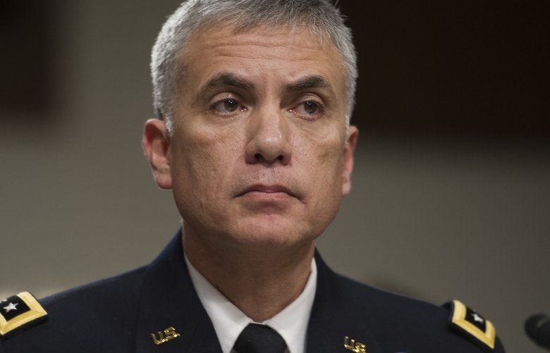 Army Lieutenant General Paul Nakasone appears before the Senate Armed Services Committee to discuss his qualifications as nominee to be National Security Agency Director and U.S. Cyber Command Commander, during a hearing on Capitol Hill in Washington, Thursday, March 1, 2018. (AP Photo/Cliff Owen) DCCO109 DCCO109
