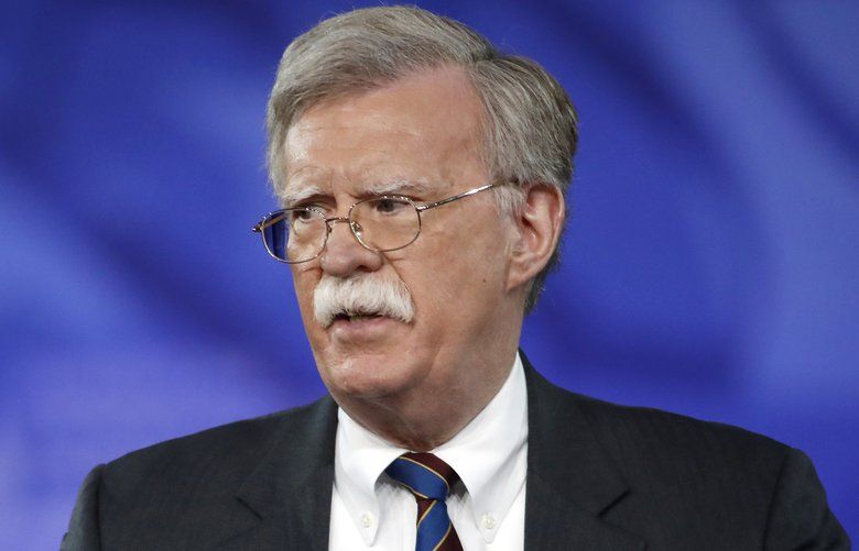 FILE – In this Feb. 24, 2017, file photo, former U.S. Ambassador to the U.N. John Bolton speaks at the Conservative Political Action Conference (CPAC) in Oxon Hill, Md. President Donald is replacing National security adviser H.R. McMaster with Bolton. (AP Photo/Alex Brandon, File) WX108 WX108