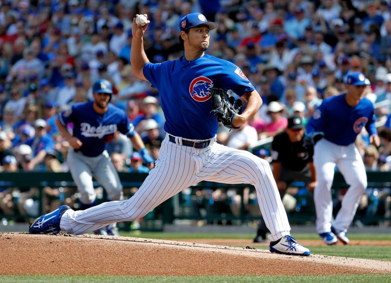 Cubs' Darvish wild in spring debut