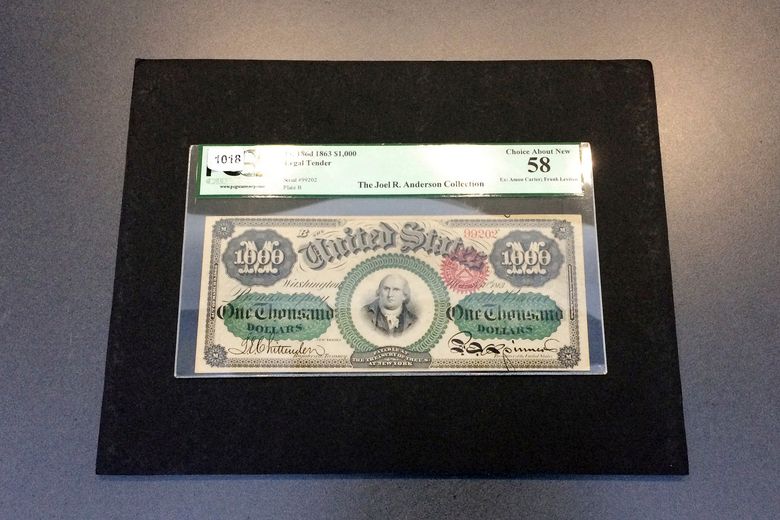 Rare $1,000 bill expected to fetch $1M at Baltimore auction