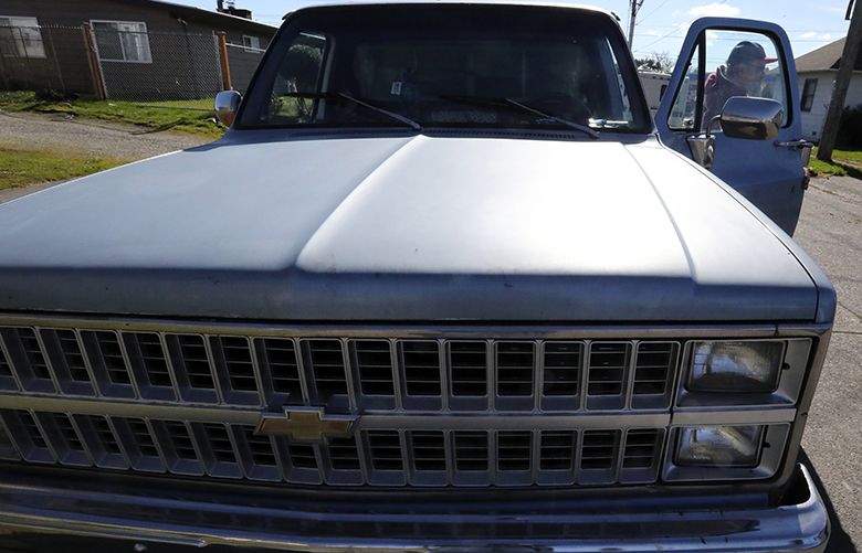 This 1982 Chevy pickup with 487,000 miles on it is Steven Long’s home.  He won a major victory for homeless people living in their vehicles.  The seat in the cab of his 1982 Chevy pickup is where he sleeps. 
 
(This truck is not the one impounded. That was a 2000 GMC)

Saturday March 3, 2018