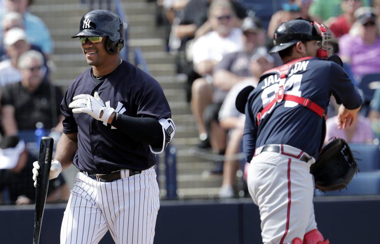 NFL - Russell Wilson attends New York Yankees Spring