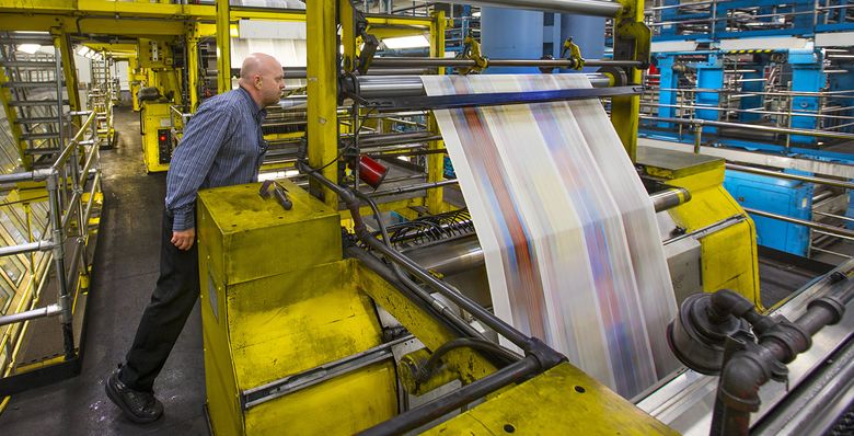 The Seattle Times’ North Creek printing facility in Bothell. (Mike Siegel/The Seattle Times)