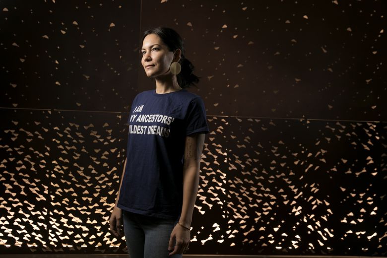 Erica Gomez is a software-development manager at Amazon, working on the program that helps customers who receive federal government food assistance buy groceries on Amazon. When she was growing up, role models for young women of color in tech were in short supply. Today, she volunteers in high schools. (Bettina Hansen/The Seattle Times)