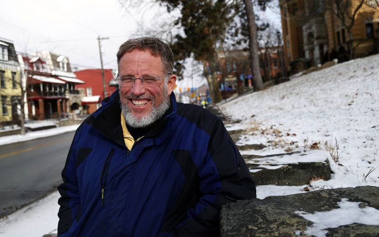 David Brewton is director of real estate for the Hazelwood Initiative, a nonprofit working to get longtime renters into their own homes and shore up the neighborhood’s central business district. The roughly 650 renting households there include many at risk of displacement if rents were to rise, Brewton said. (Ryan Loew/PublicSource)