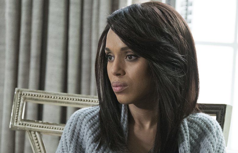 This image released by ABC shows Kerry Washington in a scene from the series finale of “Scandal,” airing Thursday, April 19, on ABC. (Eric McCandless/ABC via AP) NYET236 NYET236
