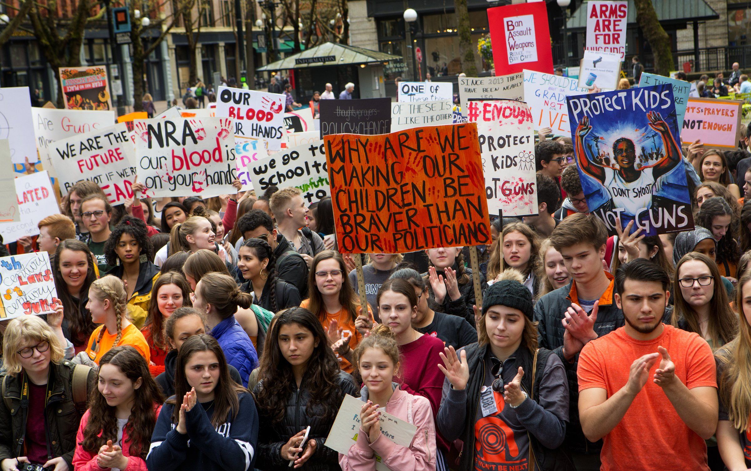 Students gather at Seattle's Occidental Park for 'We Won't Be Next